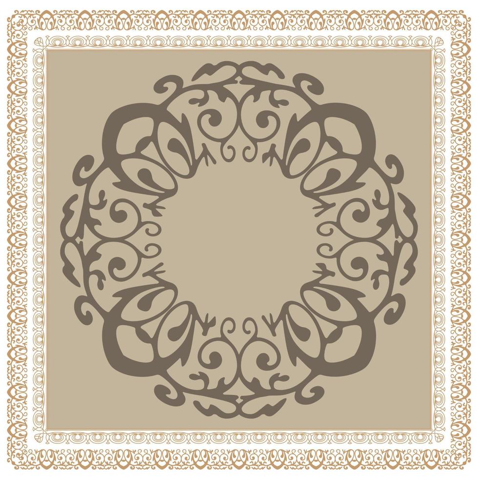 Fantastic flower ornament. Beautiful vector pattern. Design can be used for Scarf, Card, bandana print, kerchief design, napkin