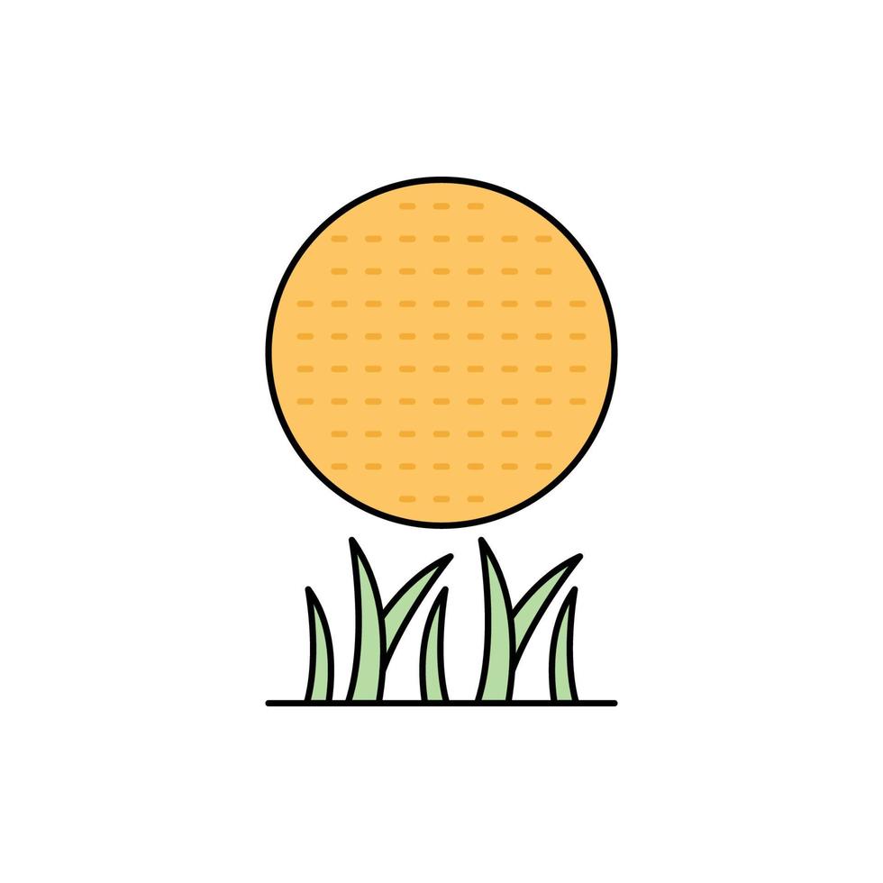 golf ball tee with grass icon vector