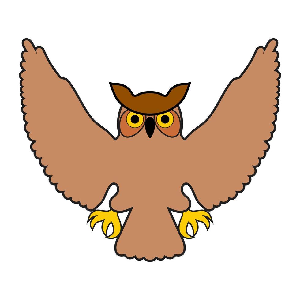 búho con las alas extendidas vector