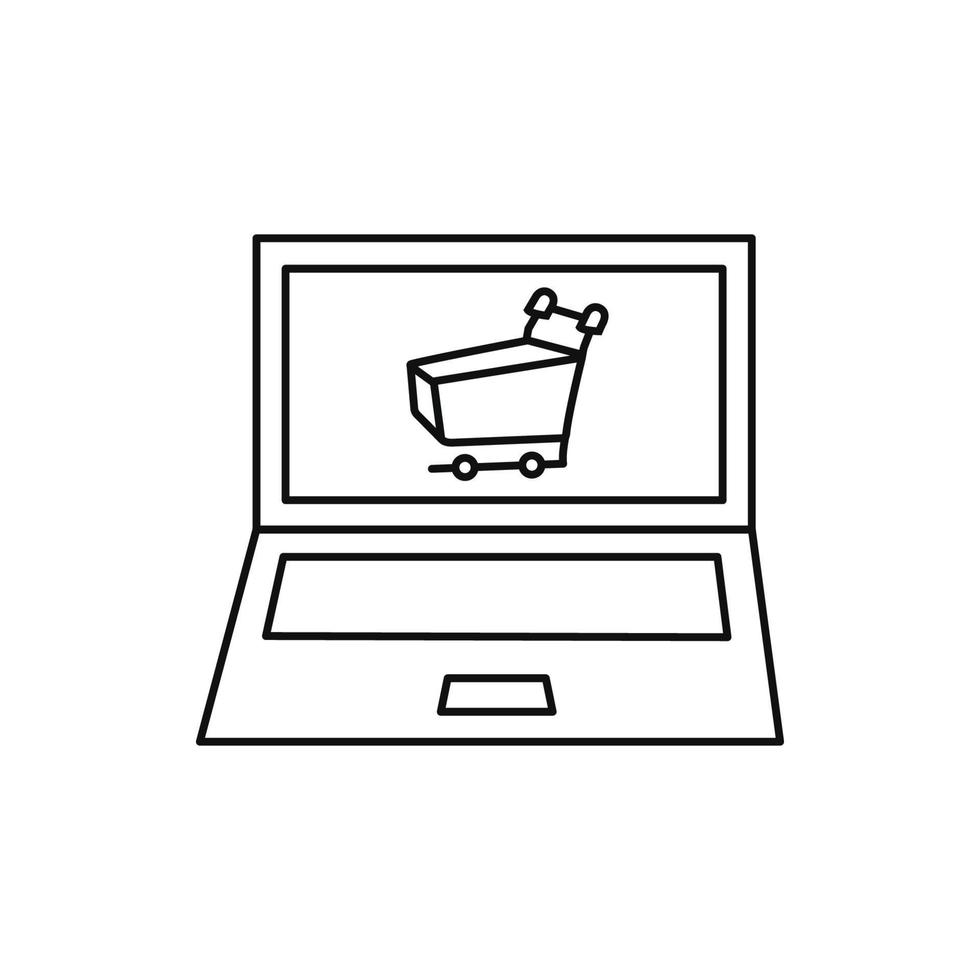 vector de icono de compras en línea moderno
