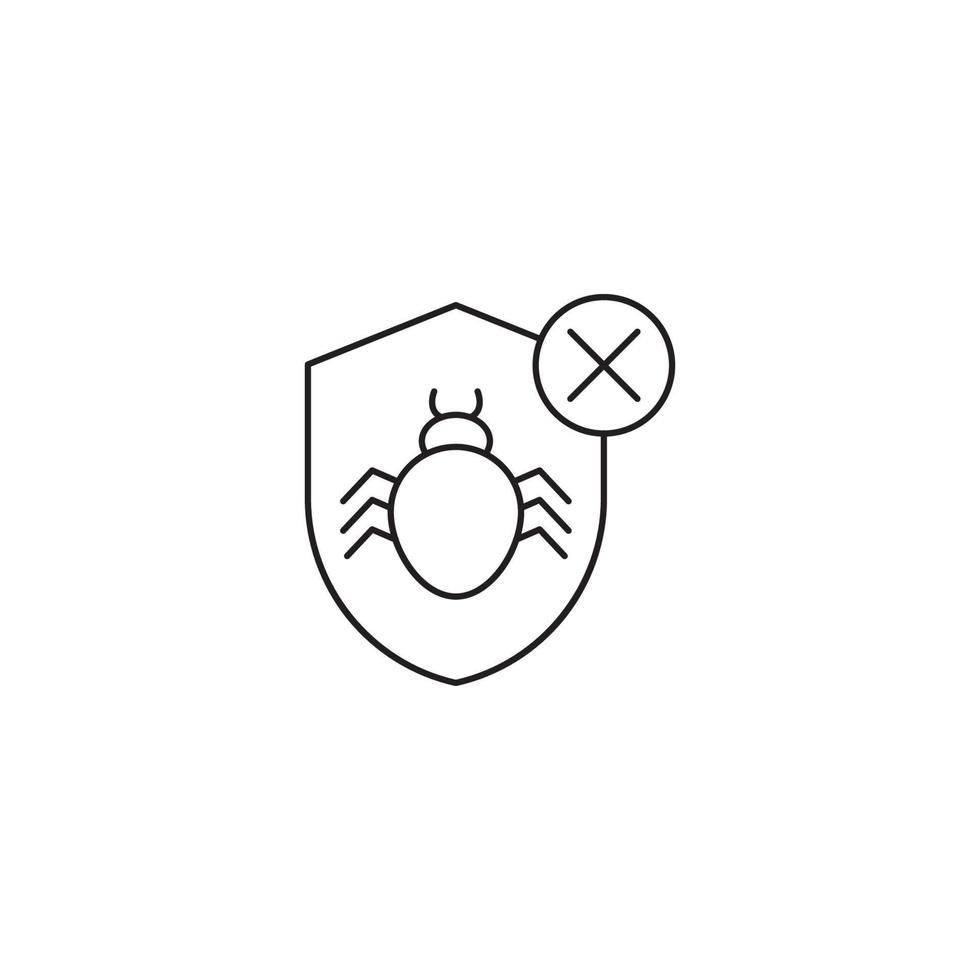 Bug protected shield icon vector