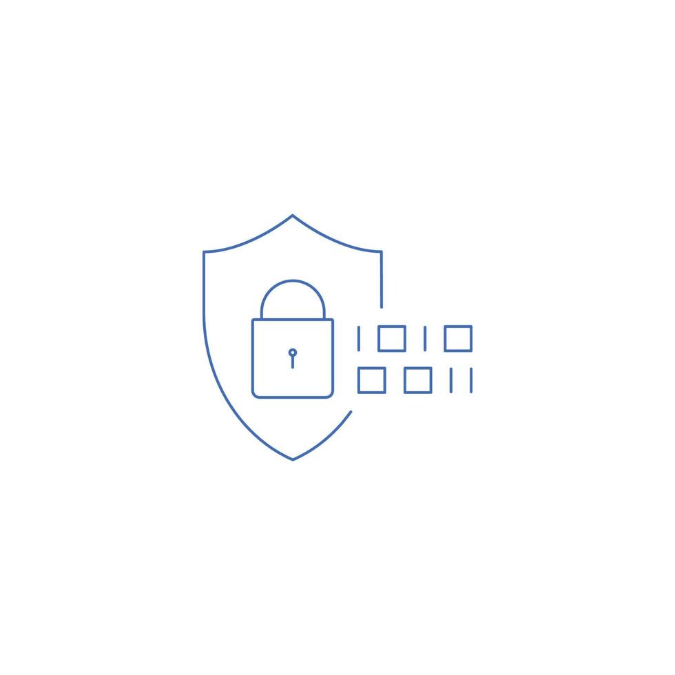 cyber security lock icon vector