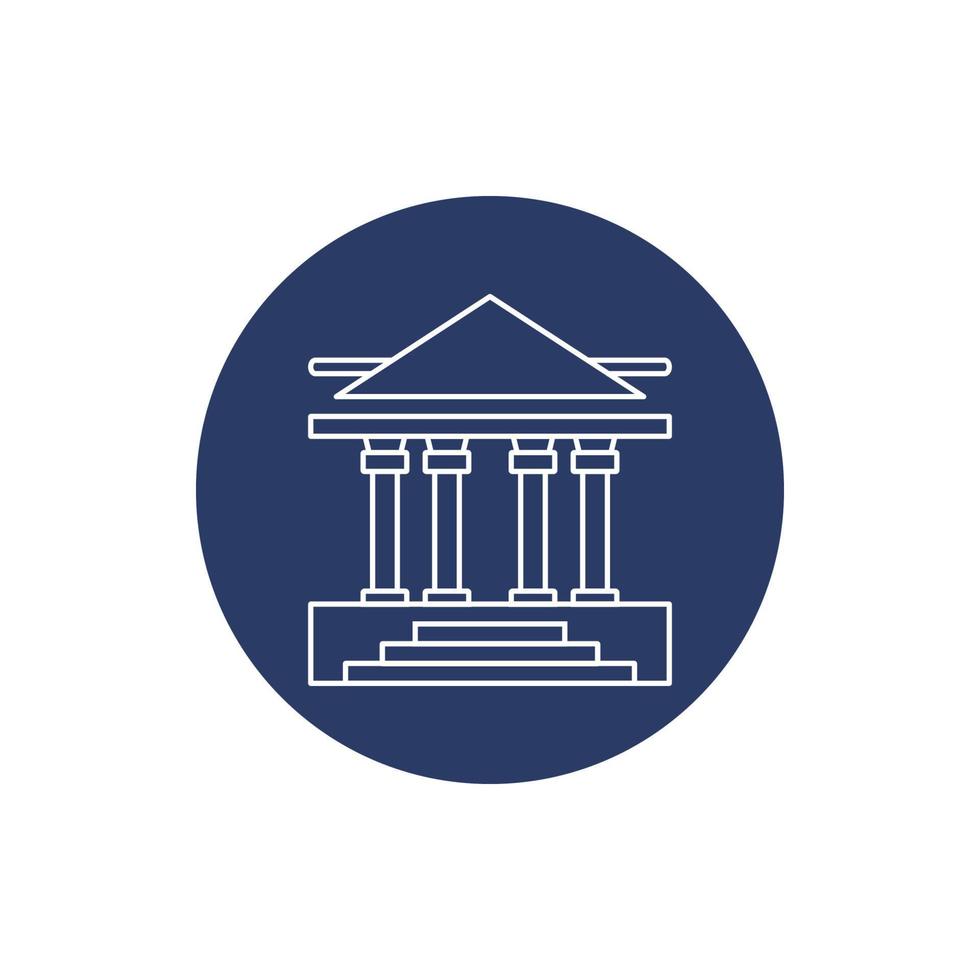 Modern bank building icon vector