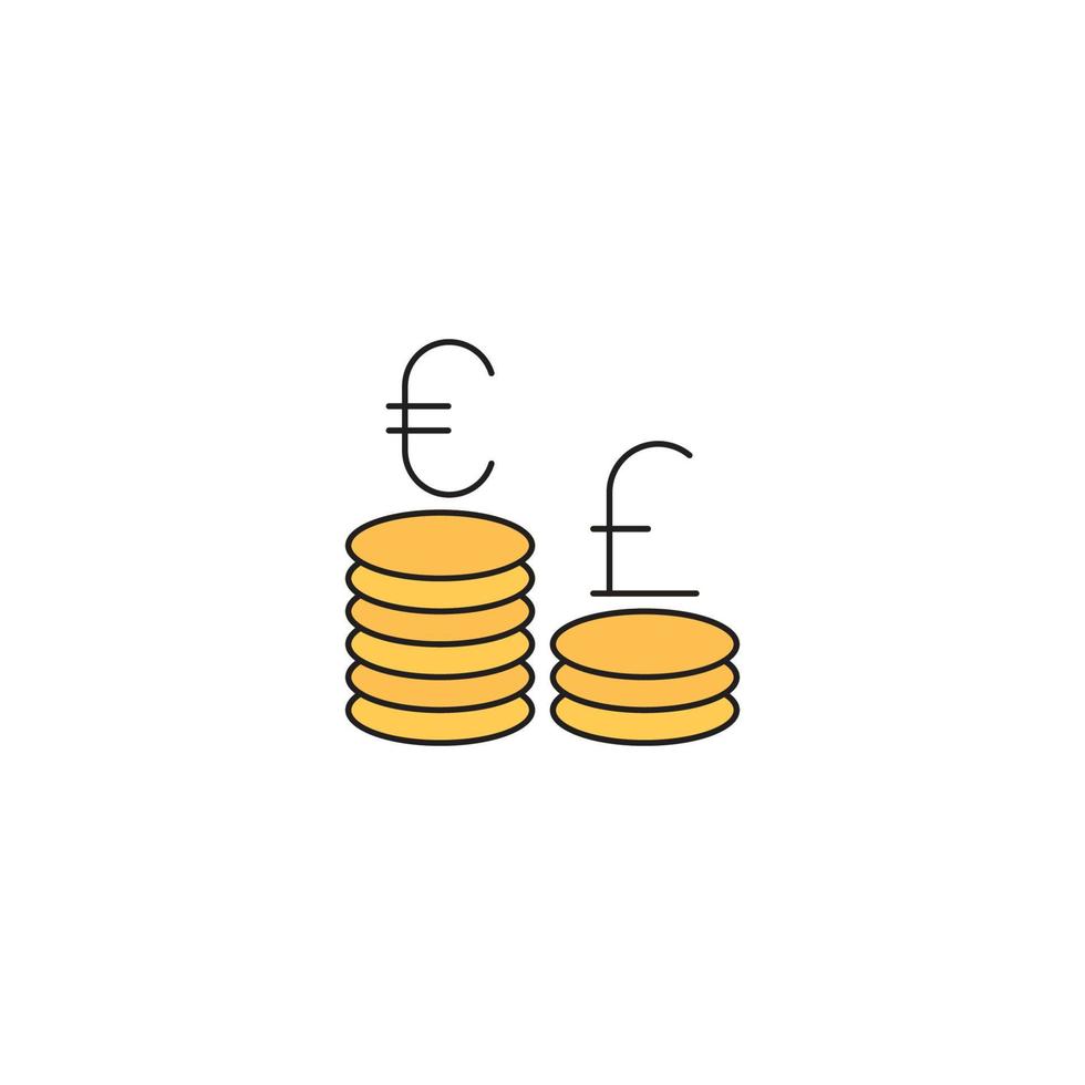 stock euro currency icon vector