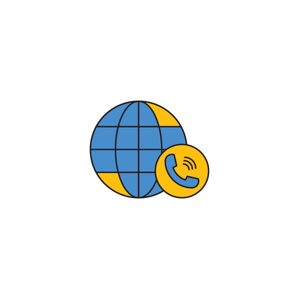 vector de icono de llamada mundial
