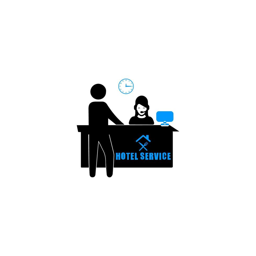 icono de servicios de hotel y restaurante vector