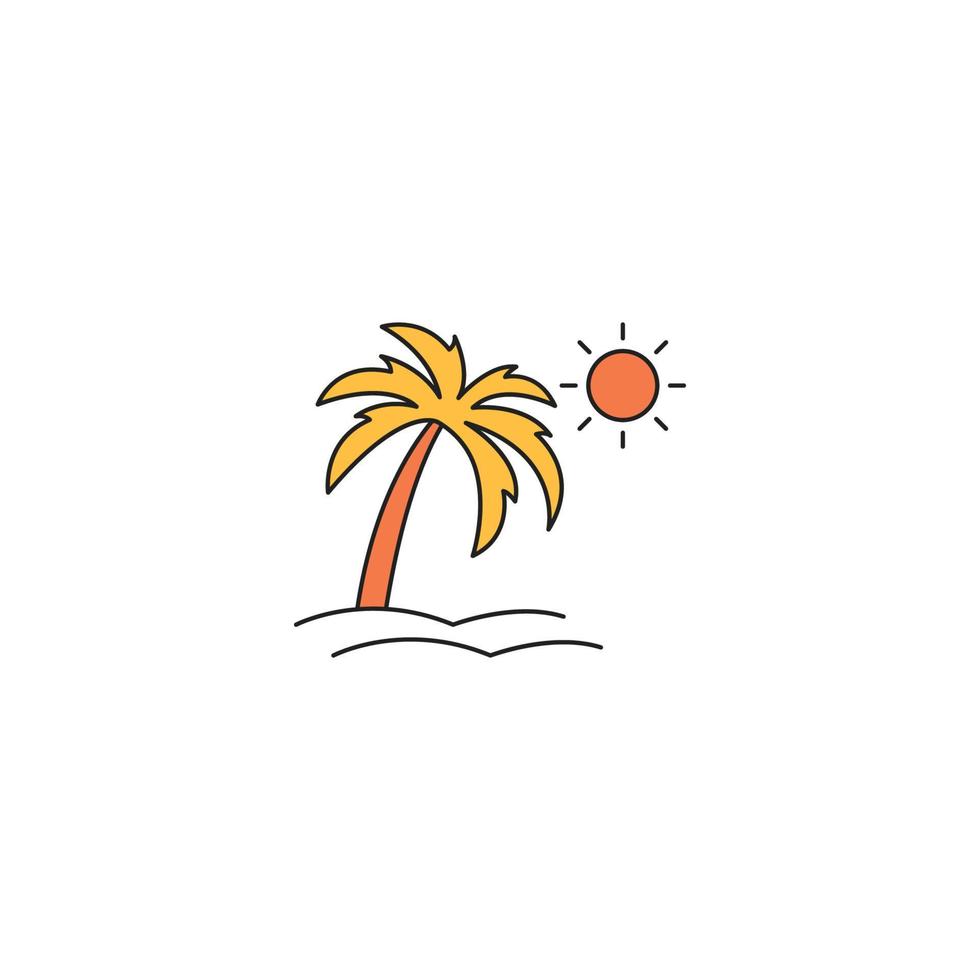 icono de palmera de verano vector