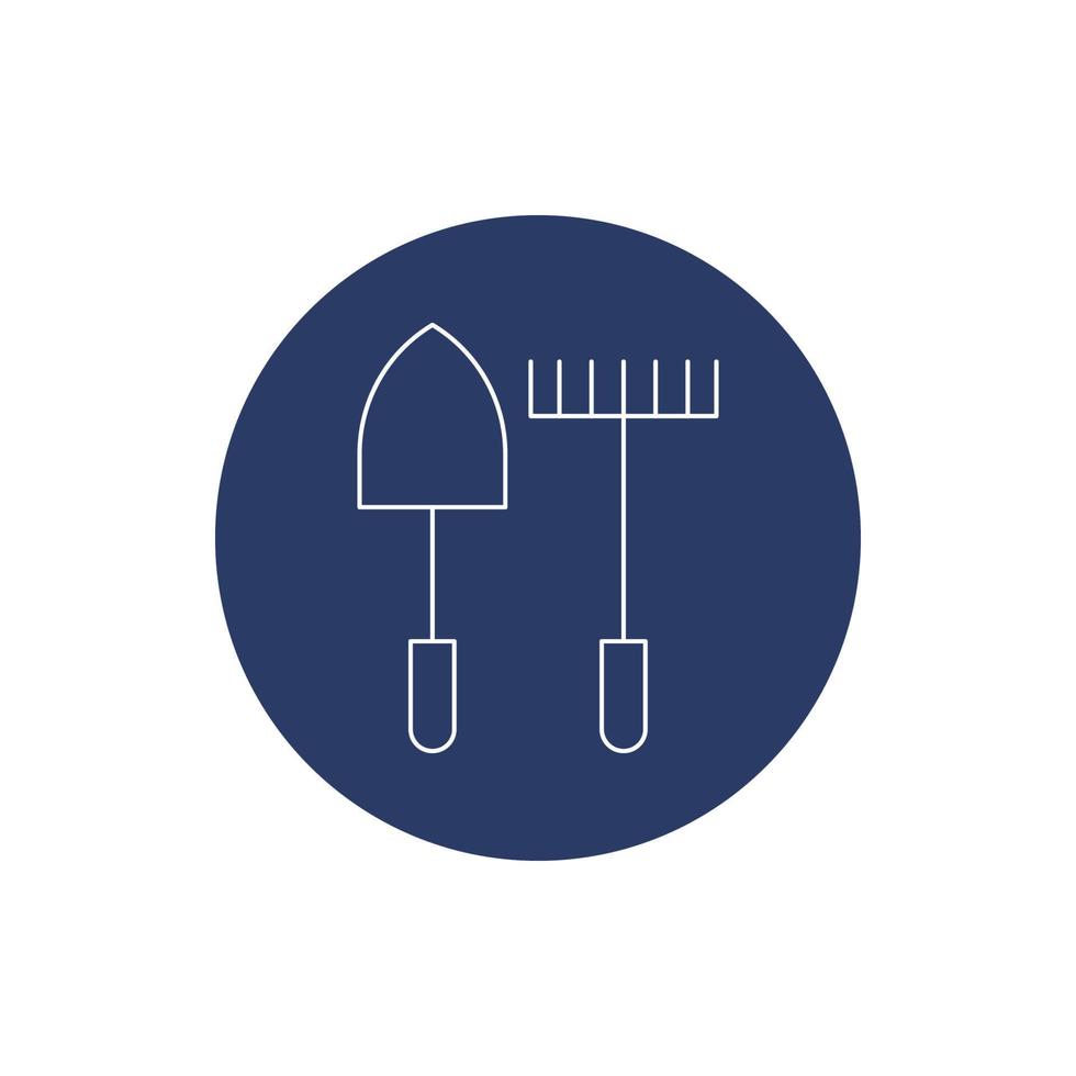 Shovel and pitchfork gardening icon vector