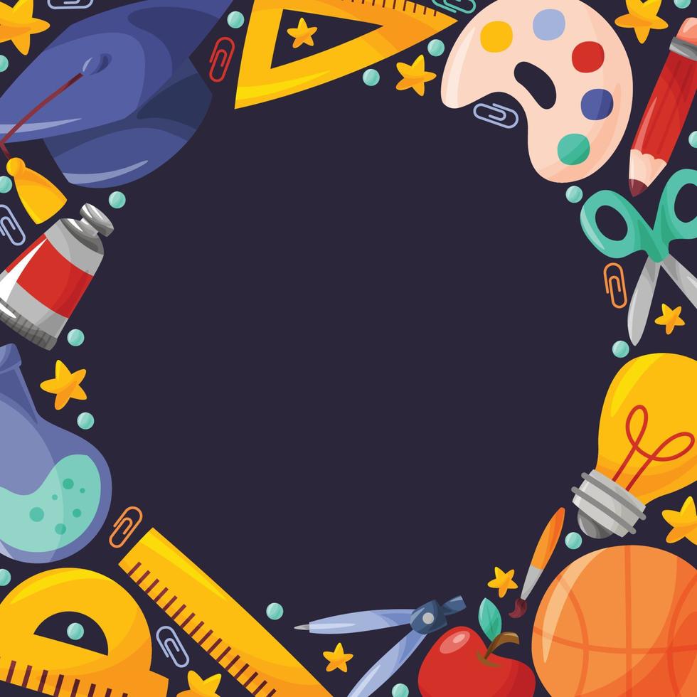 fondo de doodle de papelería de útiles escolares vector