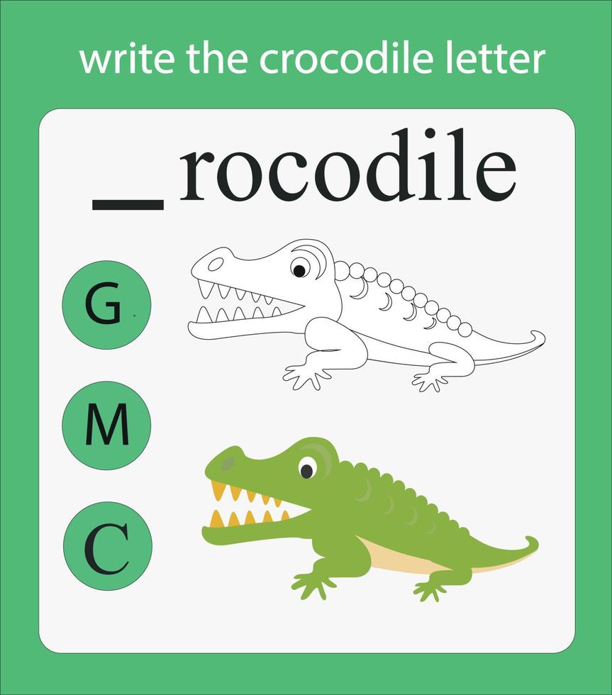 write the crocodile letter vector