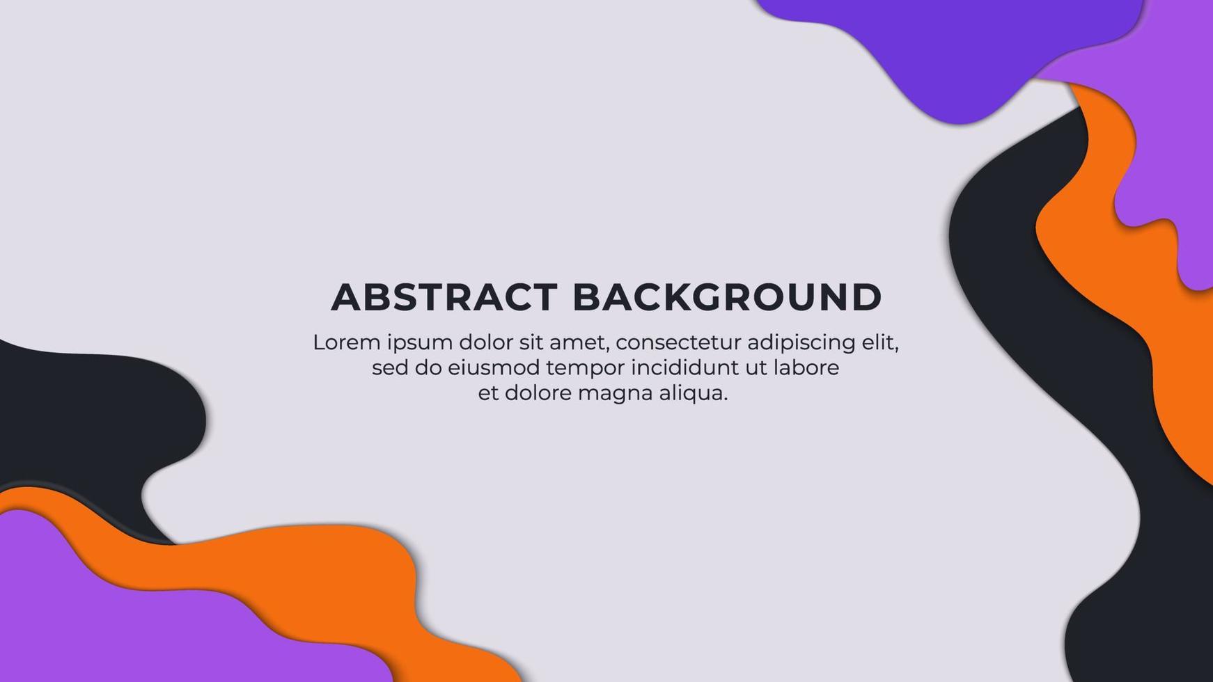 Vector graphic of Abstract colorful background. with copy space and some liquid shape. Using purple, orange and black color scheme. Suitable for background of web banner