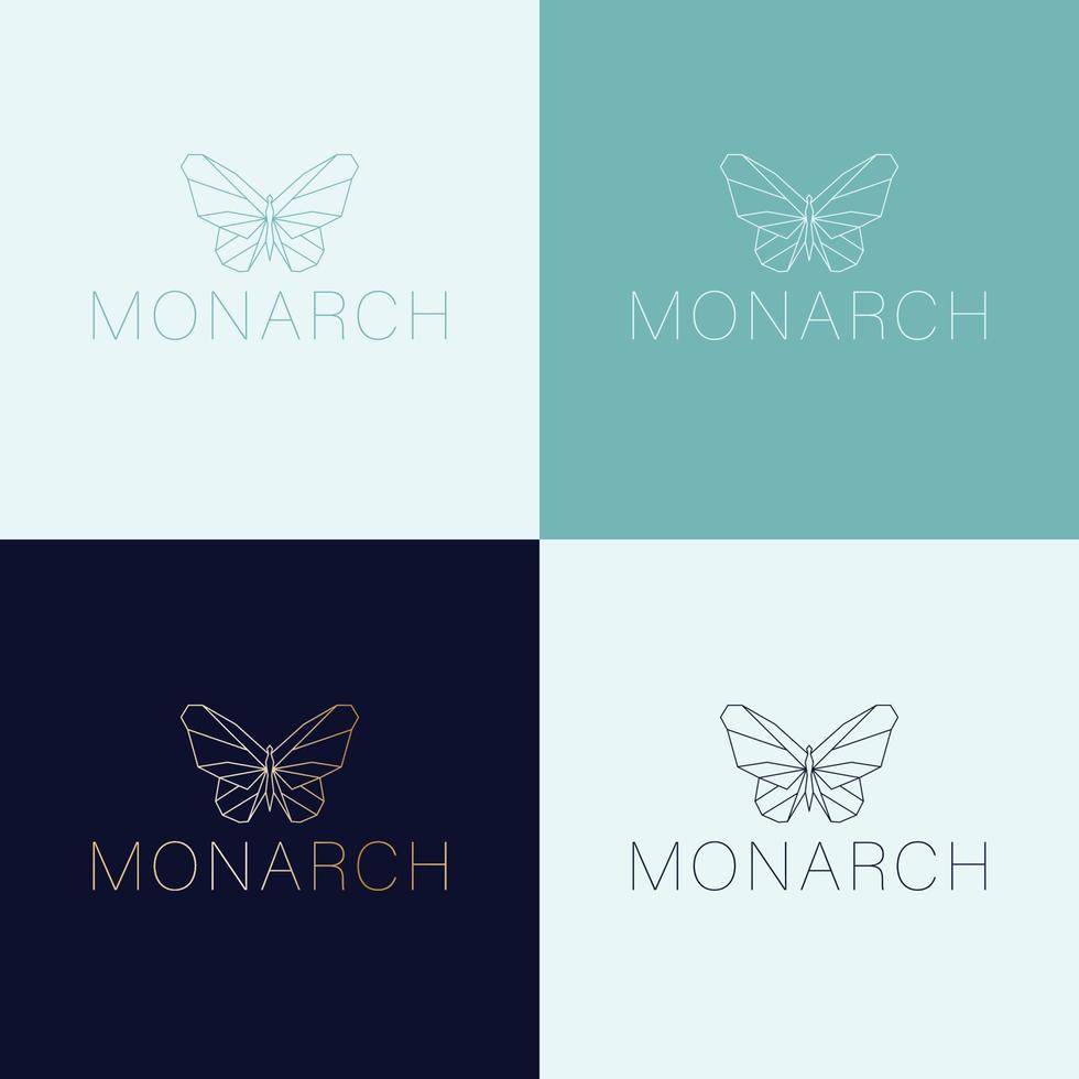 mariposa logo vector línea contorno monoline icono ilustración, elegante y simple insecto geométrico. logotipo de mariposa. diseño del logo monarca. logo universal con símbolo de mariposa premium.