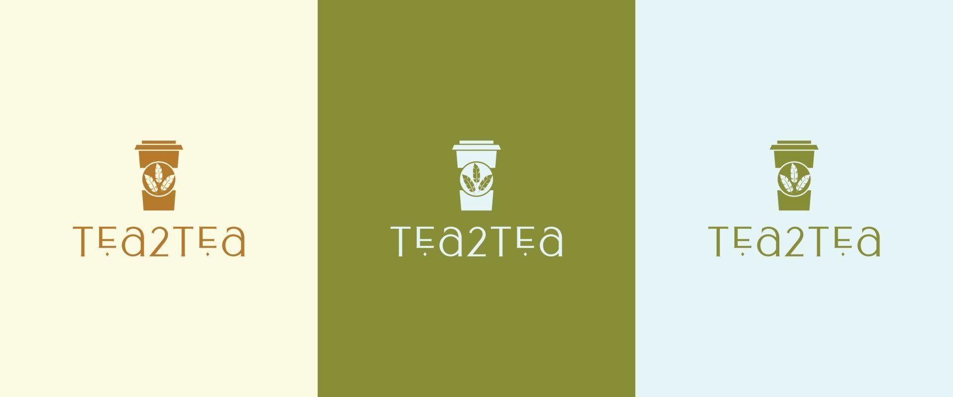 diseño de icono de vector de plantilla de logotipo de taza de café. la ilustración de elementos de café y accesorios de café se puede utilizar como logotipo o icono en calidad superior. diseño de logotipo de té 2 té.