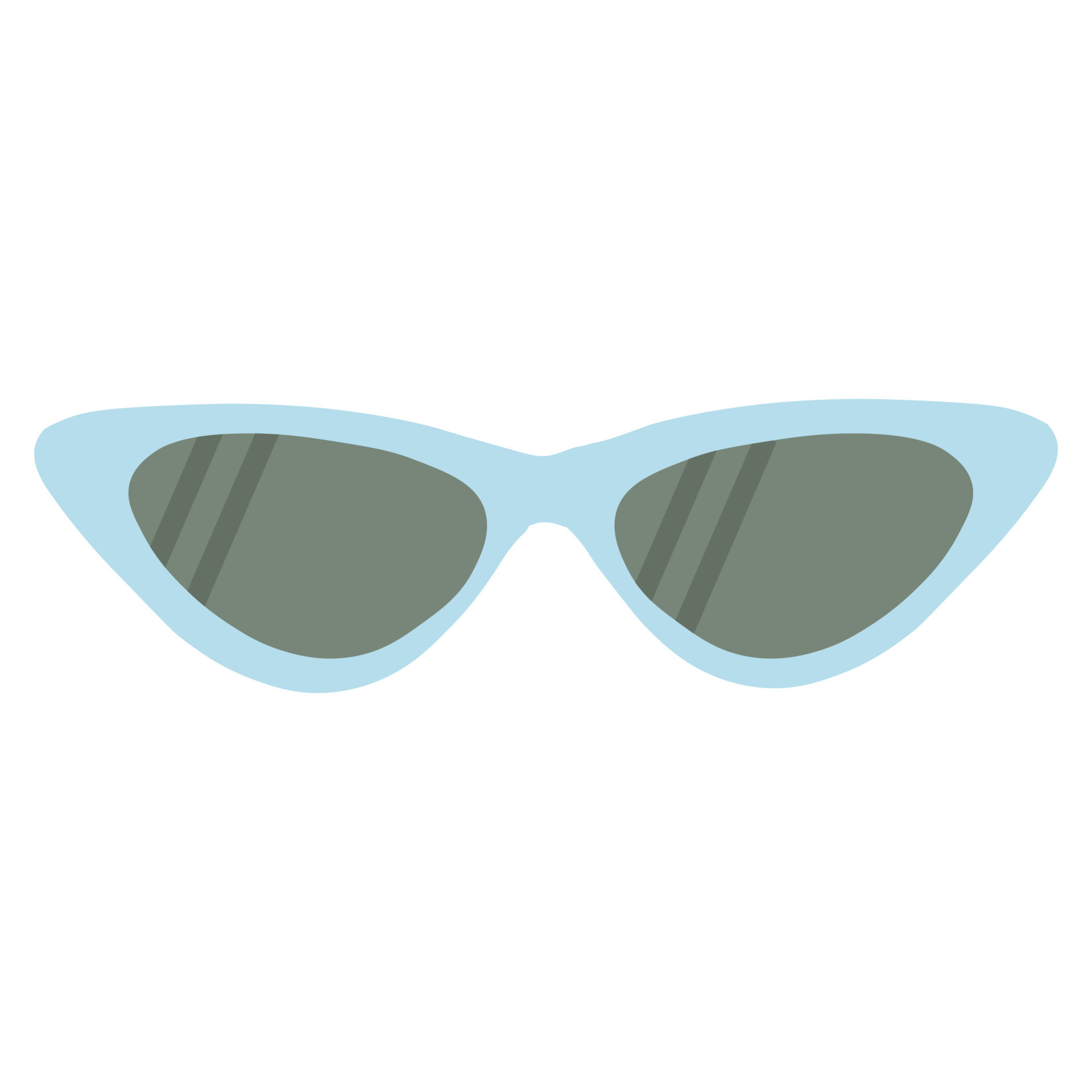 Sunglasses with blue frames and green lenses. Blue glasses. Vector ...