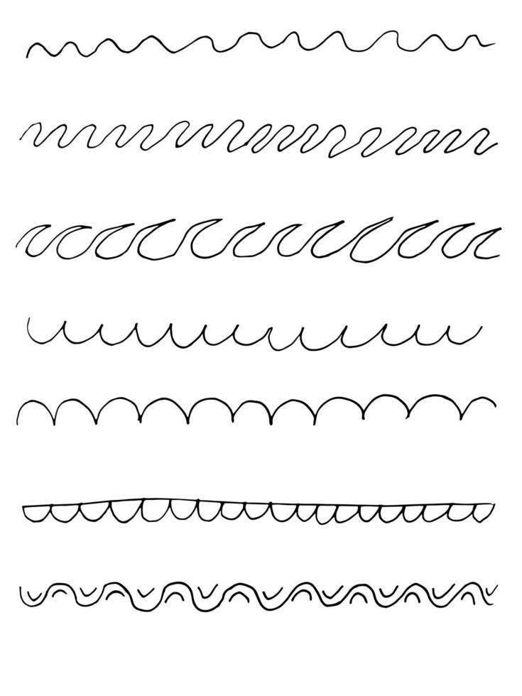 Set of vector illustrations doodle set of brushes for design
