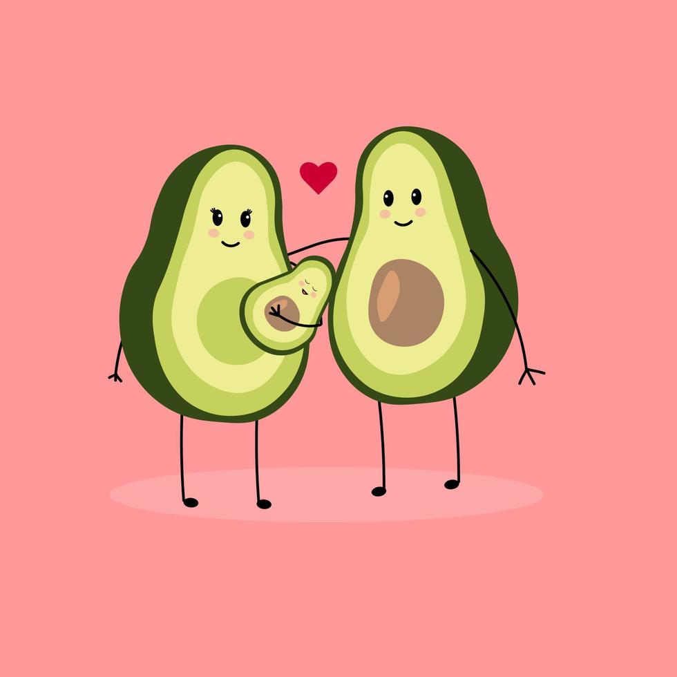 familia de aguacate vectorial vector