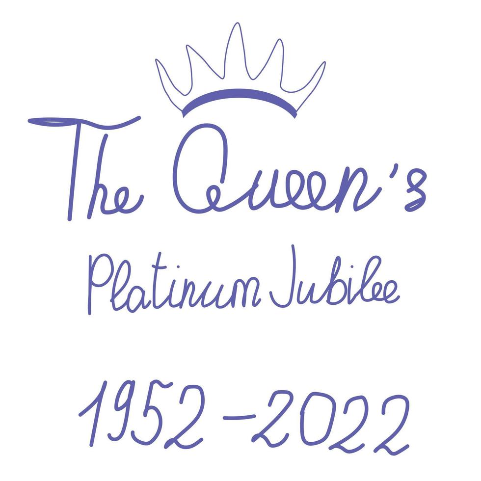 The Queen's Platinum Jubilee 2022 - 2022 marks the 70th anniversary of the reign of Elizabeth II. Queens vector