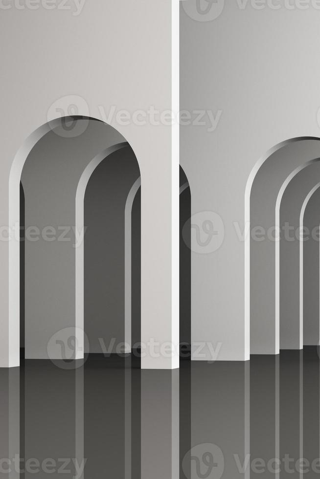 3d rendering arc rhythm in pastel color tone. photo
