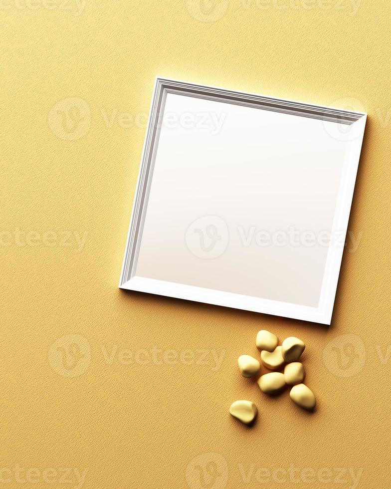 White frame leather texture background. 3d rendering photo