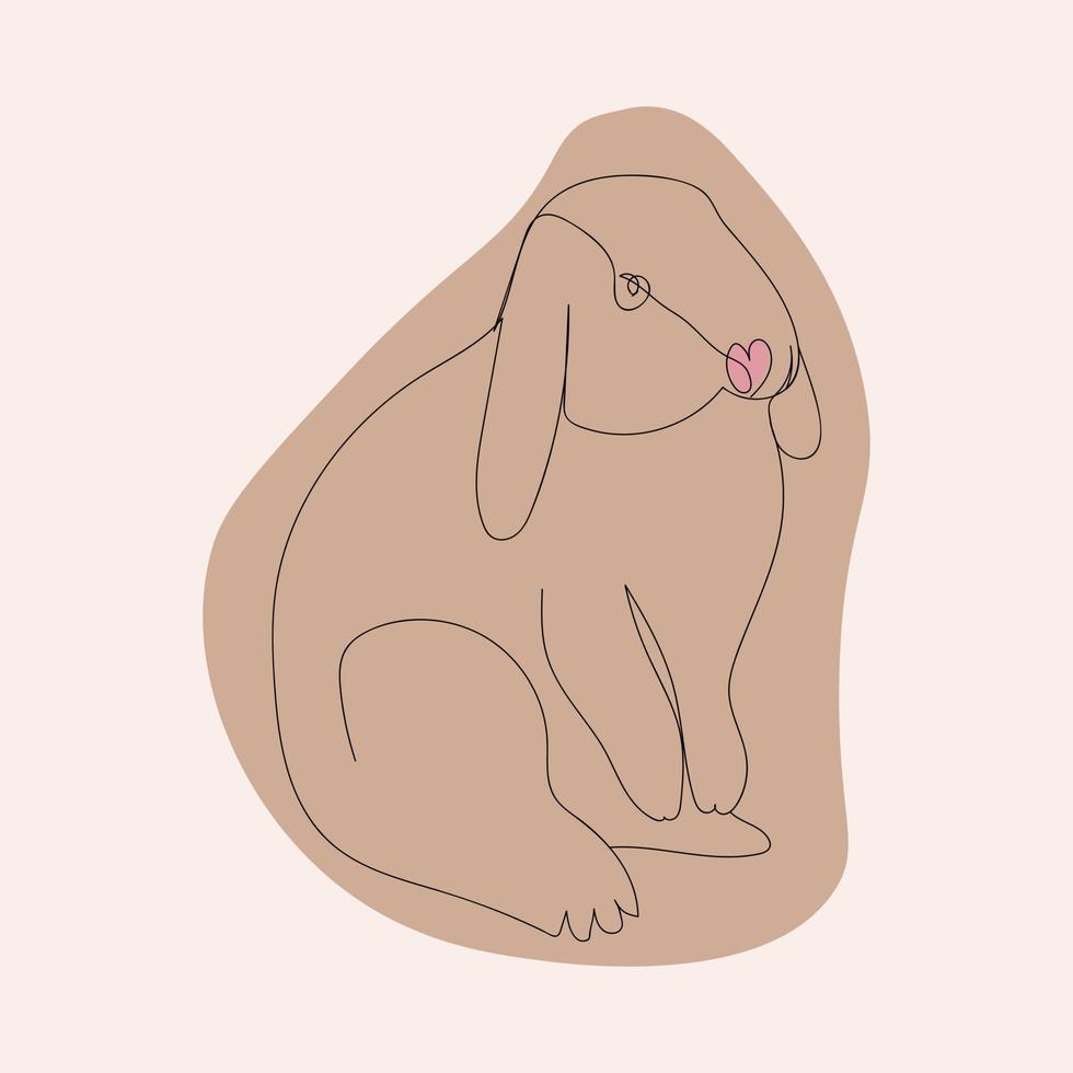 Minimalistic rabbit vector illustration. Rabbit in scandinavian style. Chinese new year 2023 of the rabbit