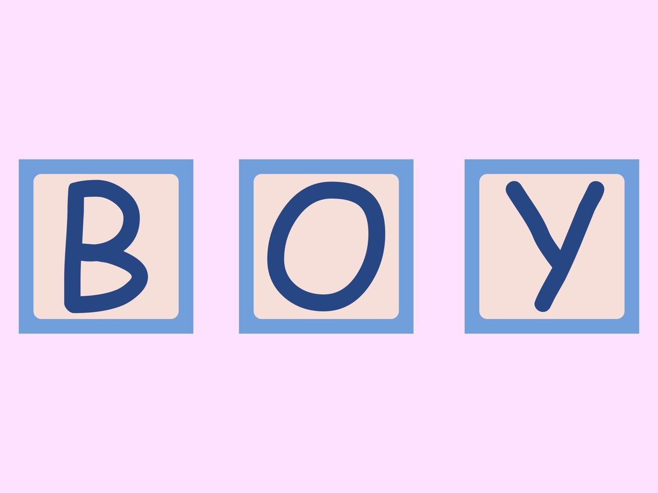 Vector illustration of the letters on the cubes boy