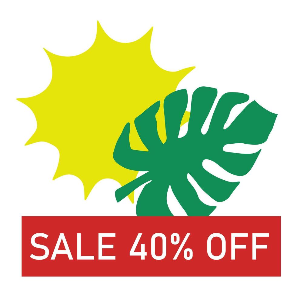 Vector illustration of summer sale, solar discounts