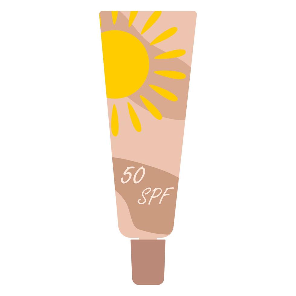 Vector illustration of sunscreen for the face in sensitive areas  50 spf