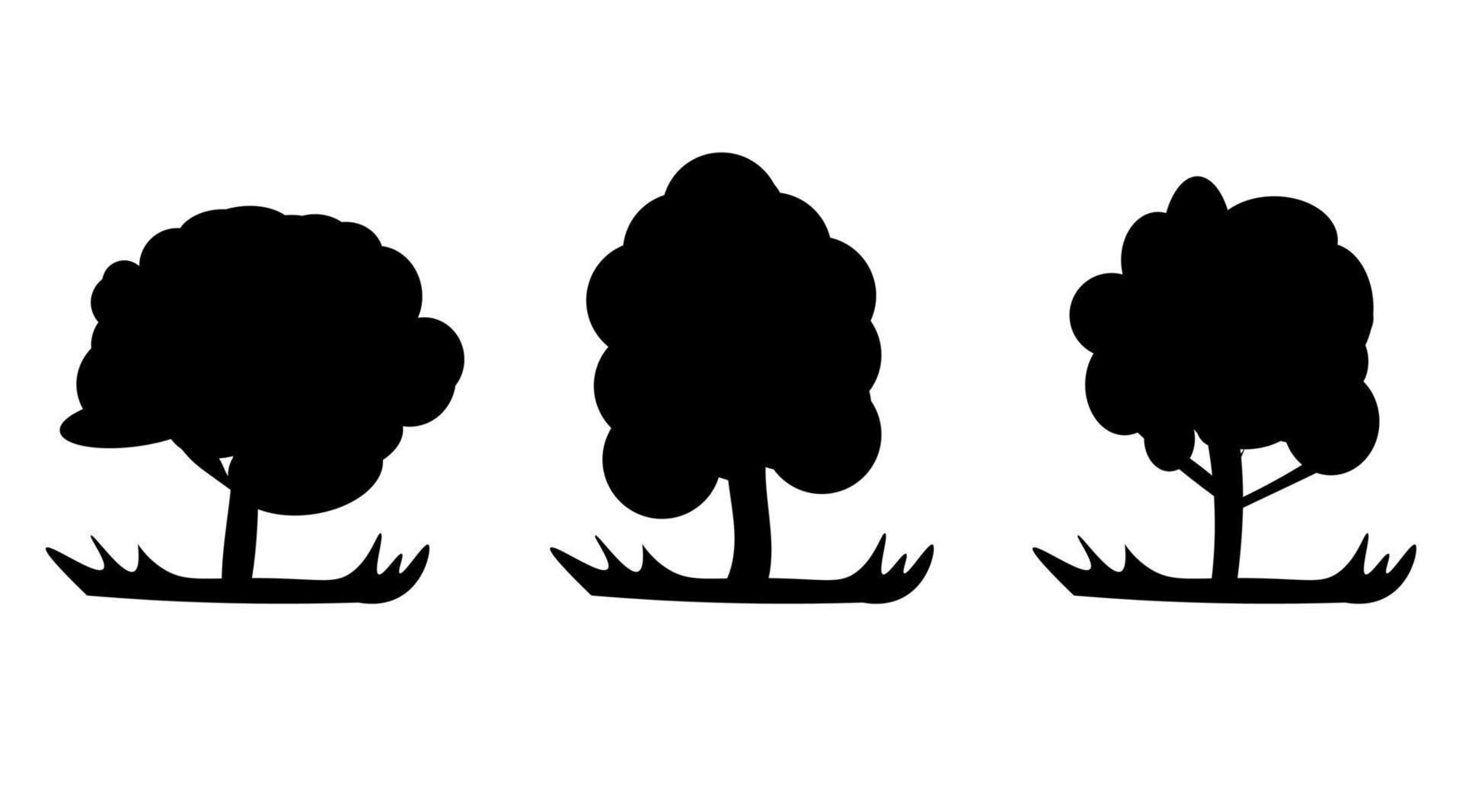 Silhouettes of trees in vector eps 10. Silhouettes of various trees