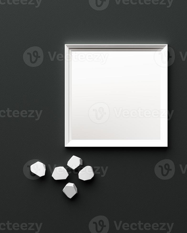 White frame leather texture background. 3d rendering photo