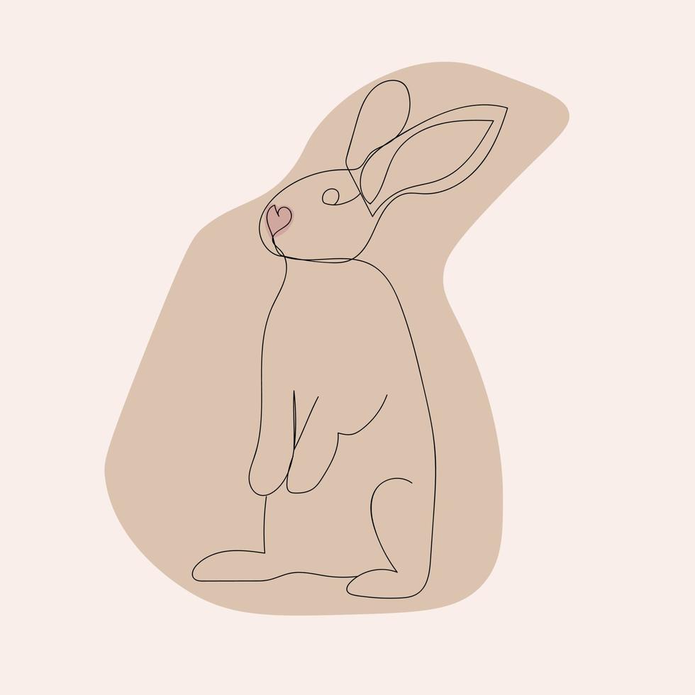 Minimalistic rabbit vector illustration. Rabbit in scandinavian style. Chinese new year 2023 of the rabbit