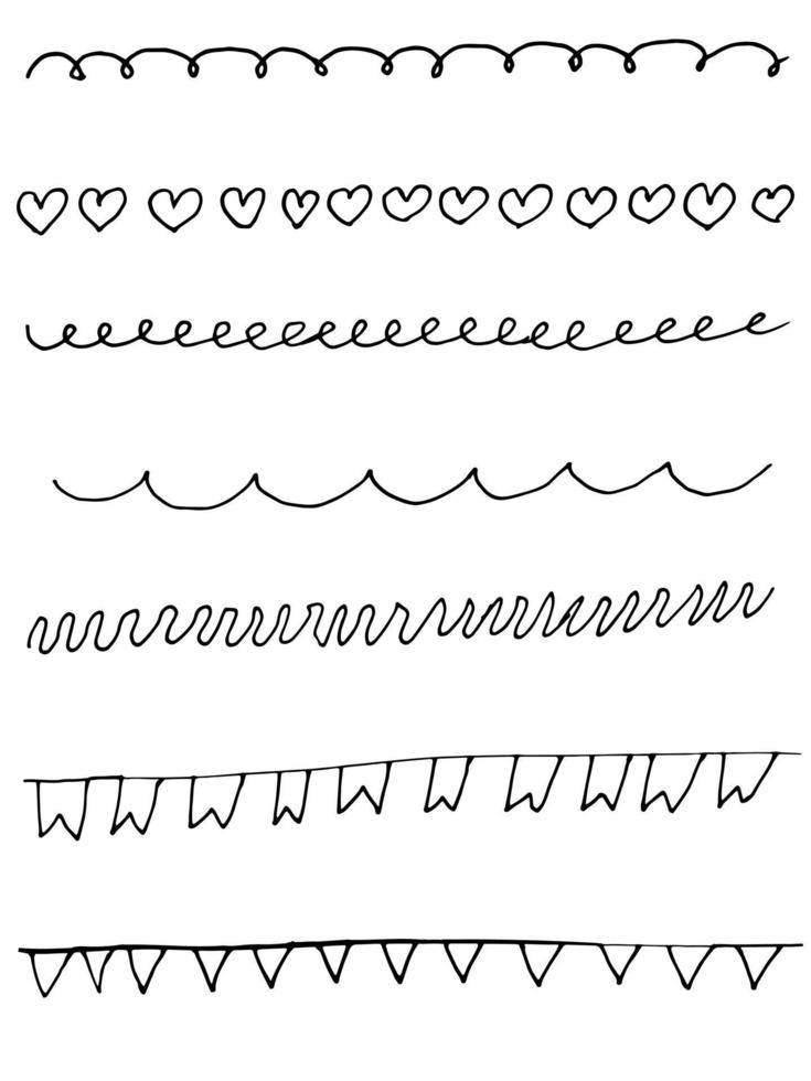Set of vector illustrations doodle set of brushes for design,