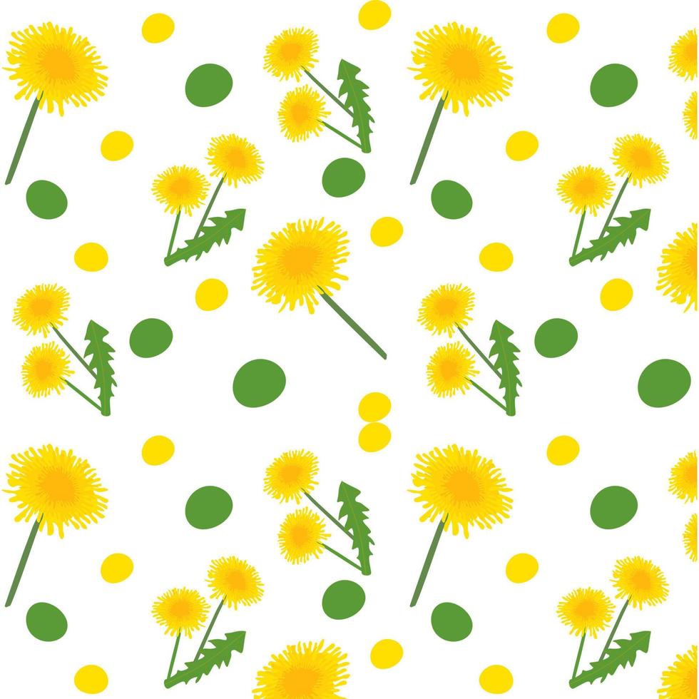 seamless floral pattern. Background with dandelions vector