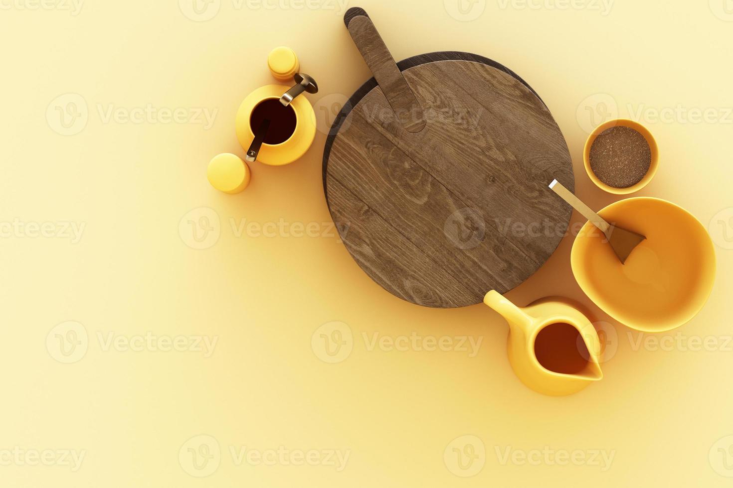 food and sweet on pastel background 3d rendering photo