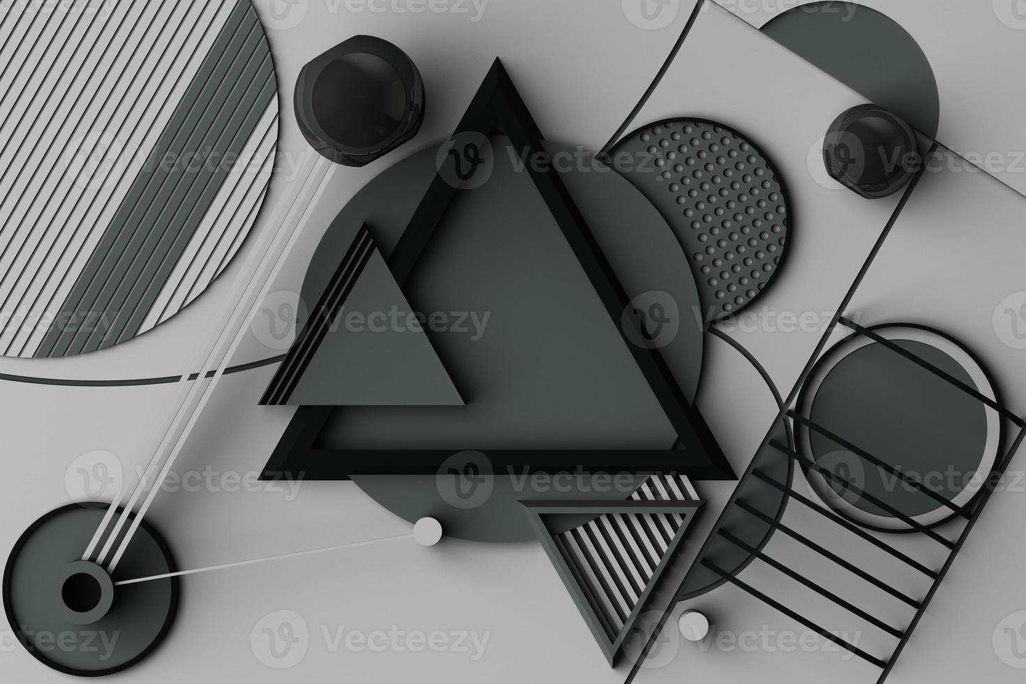 Design with composition of geometric memphis style shapes in pastel tone. 3d rendering illustration photo