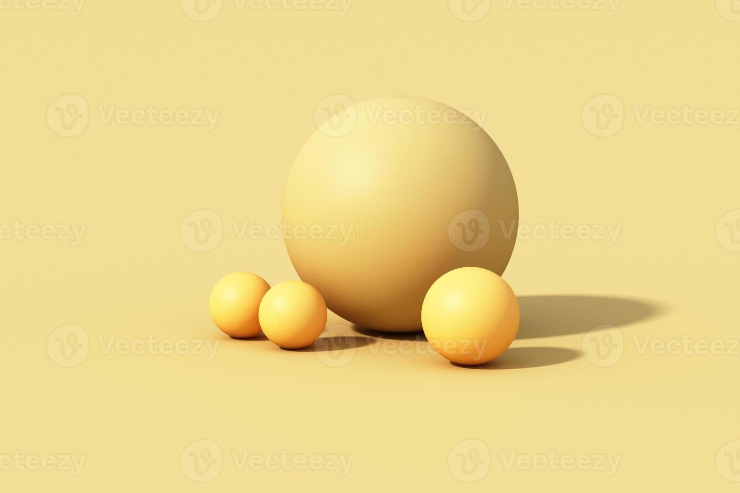 Geometric shapes with environment reflected on sphere. 3d rendering photo