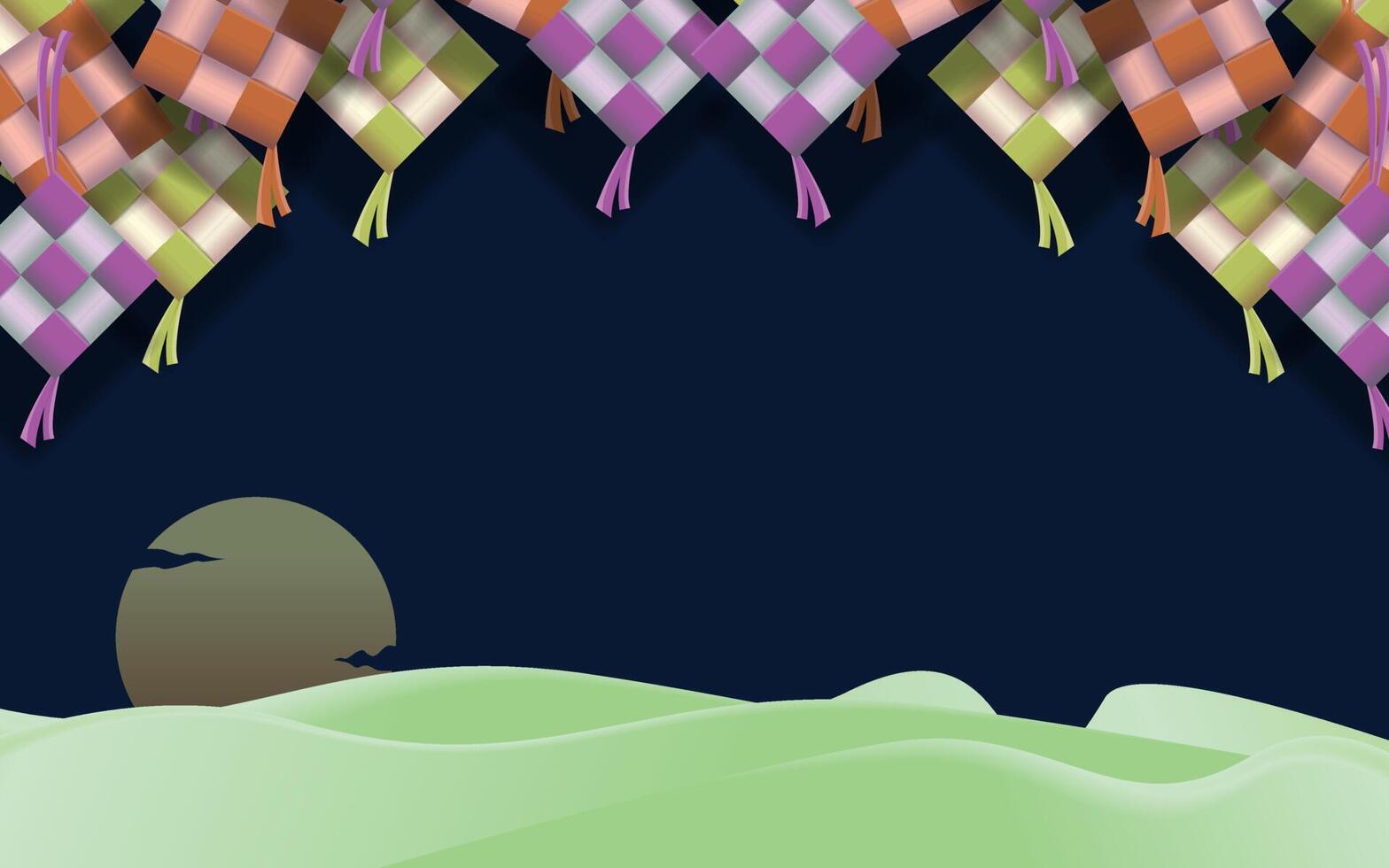 Background banner modern ramadan with 3d diamond rice Premium Vector