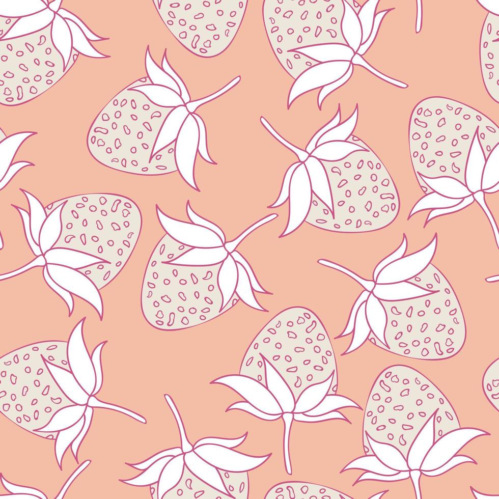 diseño de patrones sin fisuras de fresas. hermoso fondo de bayas tropicales. frutas tropicales y hojas de fondo transparente. bueno para estampados, papel de envolver, textiles y telas. vector