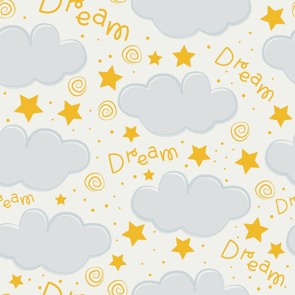 Stars repeat pattern design. Hand-drawn sky background. Holidays pattern for wrapping paper, fabric, wrapping paper, prints and textile. vector