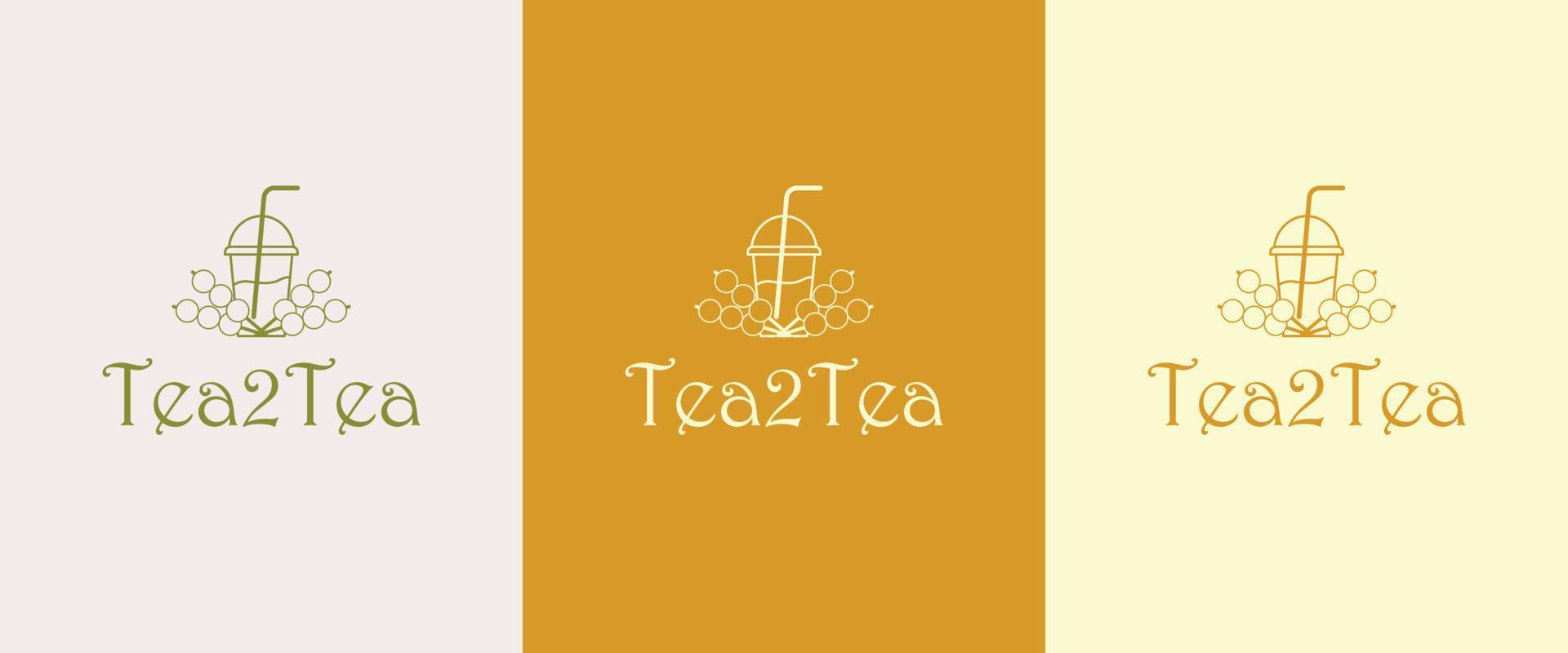 diseño de icono de vector de plantilla de logotipo de taza de café. la ilustración de elementos de café y accesorios de café se puede utilizar como logotipo o icono en calidad superior. diseño de logotipo de té 2 té.