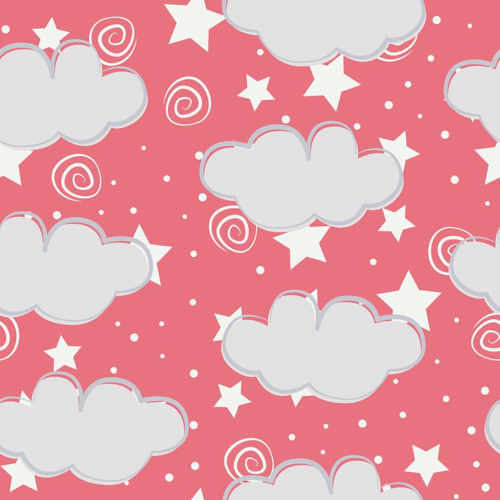 Stars repeat pattern design. Hand-drawn sky background. Holidays pattern for wrapping paper, fabric, wrapping paper, prints and textile. vector