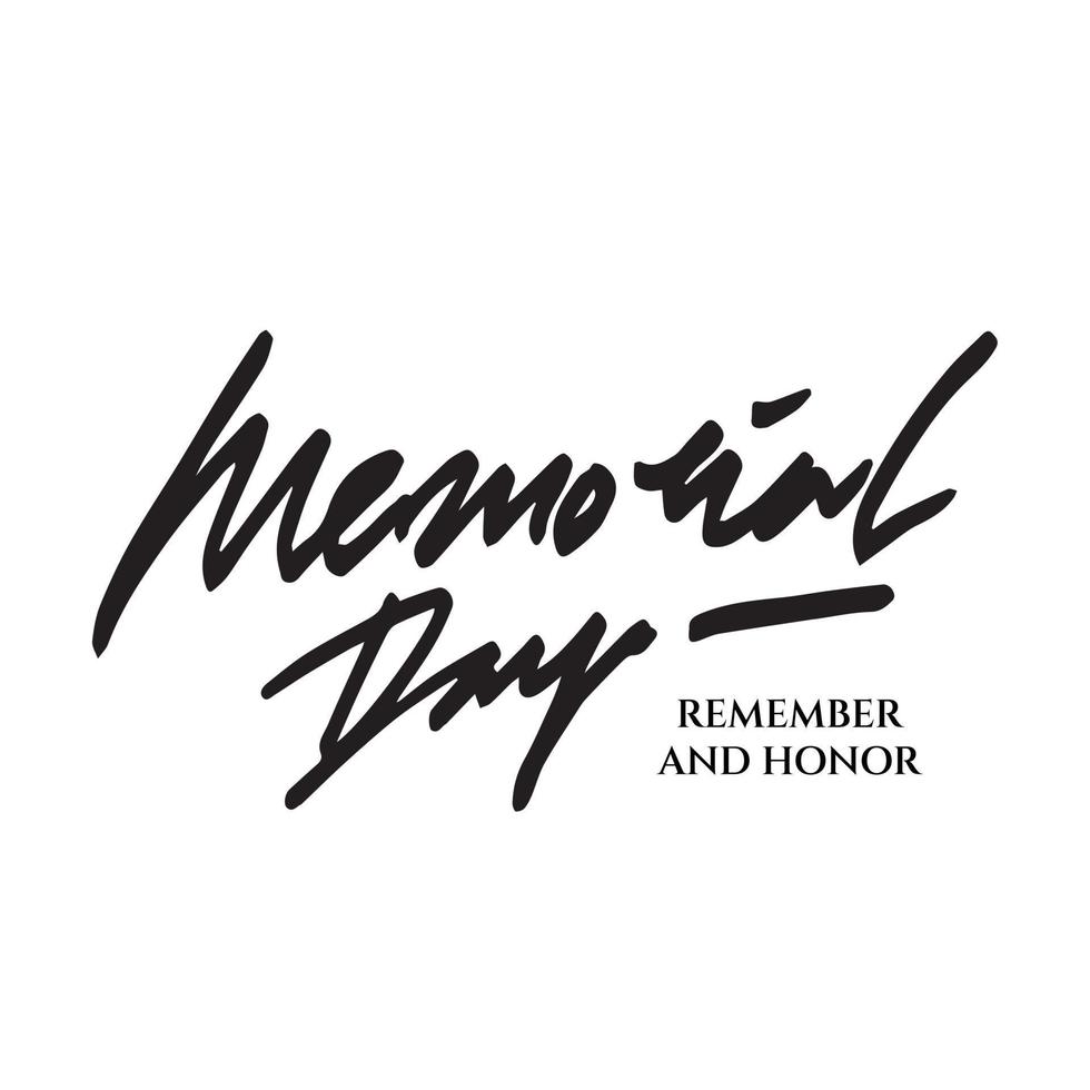 Memorial day handwriting, suitable for memorial day greetings, memorial day t-shirt designs. vector