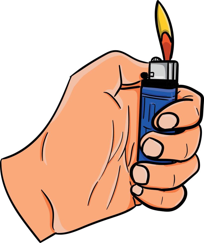 Image of Hand lightning the Fire Vector