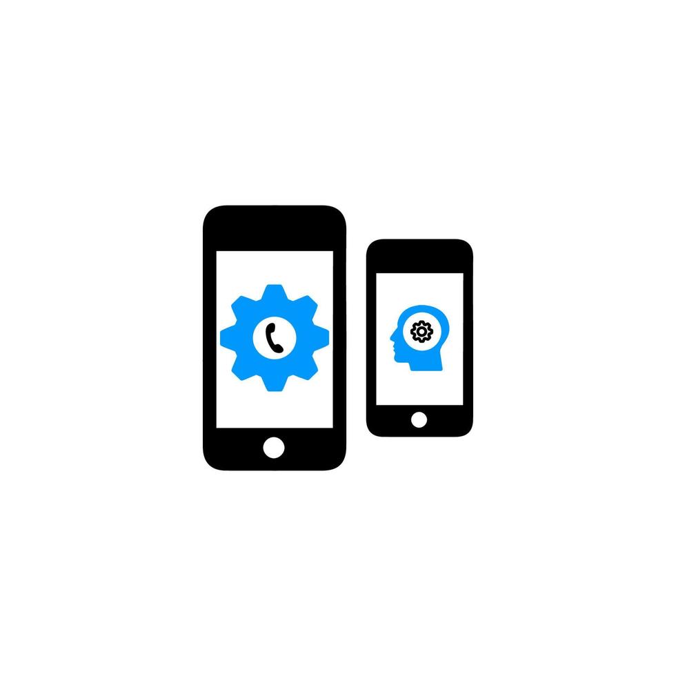 creative mobile configuration icon, gear and mobile icon vector