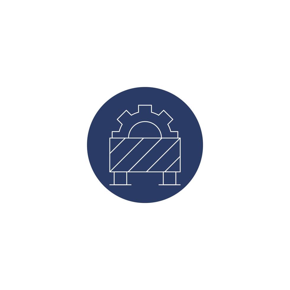 under construction road block icon vector