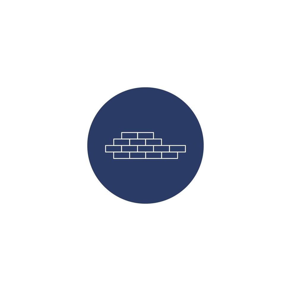 Brick wall construction icon vector