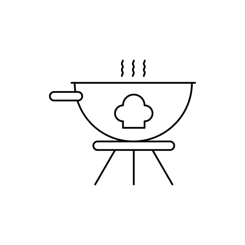 vector de icono de sartén de cocina creativa