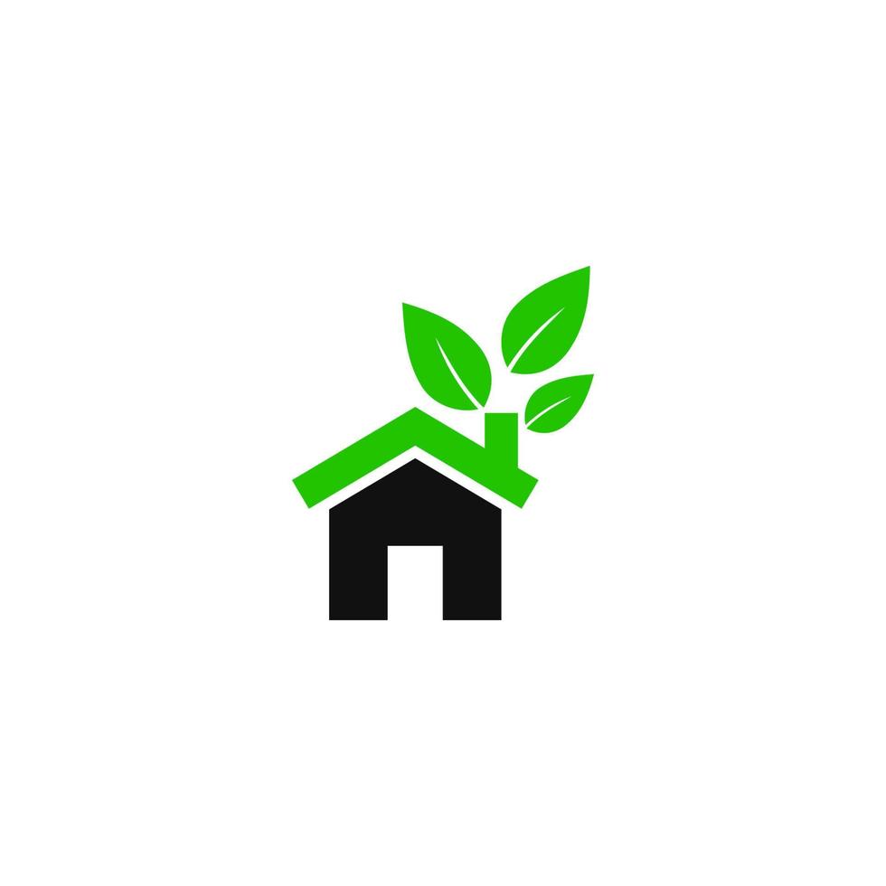 vector de icono de logotipo de casa ecológica verde