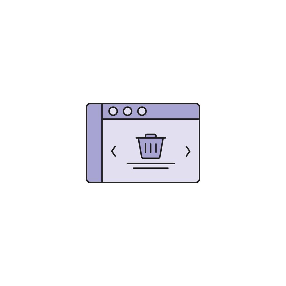 Delete trash wireframe icon outline vector