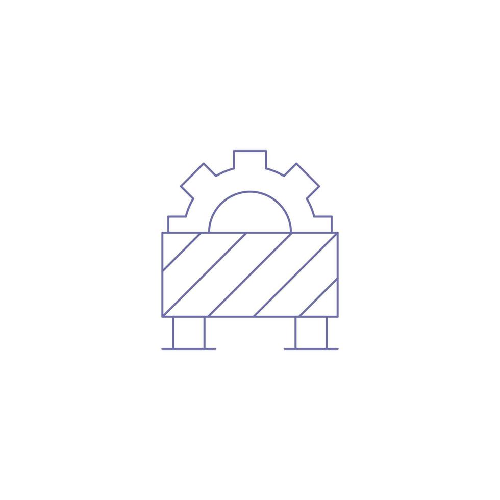 under construction road block icon vector