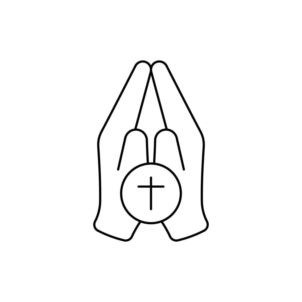 vector de icono de oración de adoración cristiana